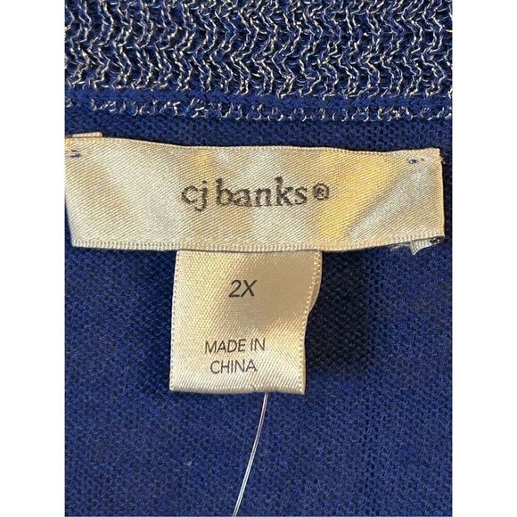 CJ Banks short sleeve sweater, V-neck size 2X front pocket nwt (0836) - Picture 4 of 6